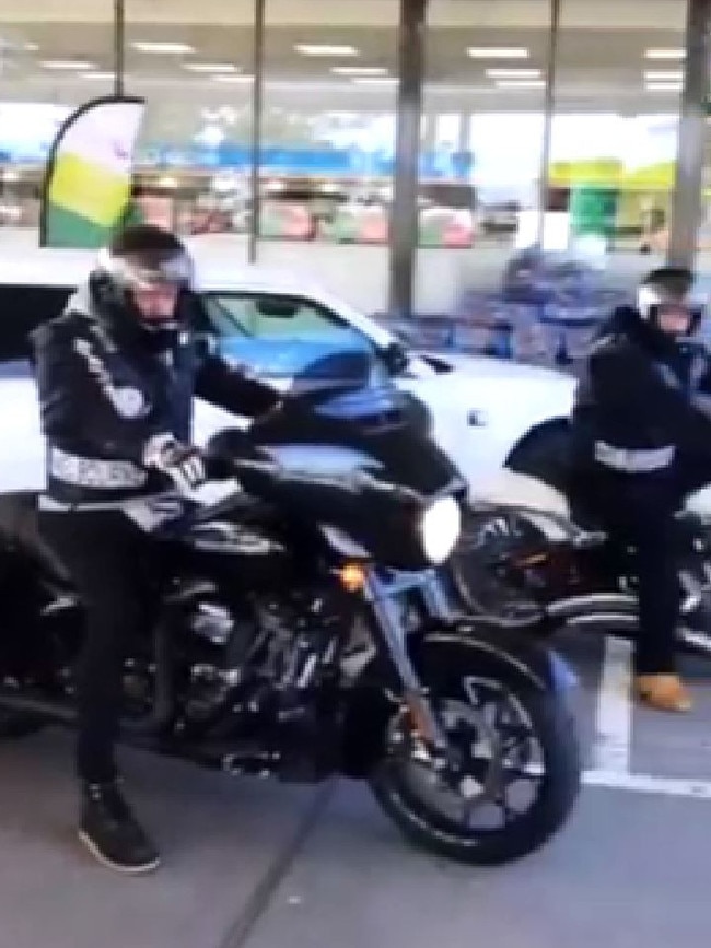 A bikie entourage accompanied Bowden’s limo down the highway. Picture: Instagram