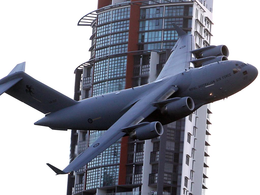 Pilots rehearsed in Brisbane days before the event. Picture: AAP/Richard Gosling