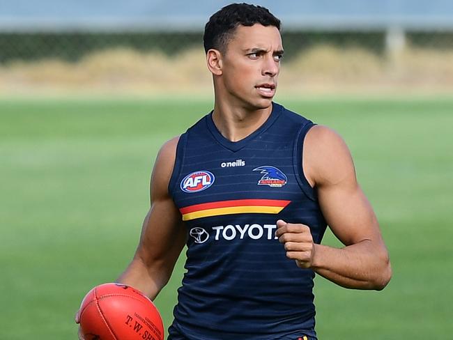 Ben Davis of the Crows during Adelaide Crows training at West Lakes Thursday,April,15,2021.Picture Mark Brake