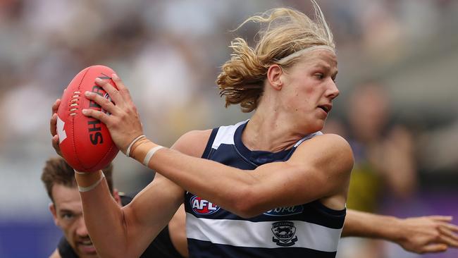 Sam De Koning is expected to get the chance to cement a spot in Geelong’s defence. Picture: Graham Denholm/Getty Images