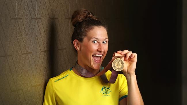 Tia-Clair Toomey won gold in weightlifting. Picture: Nigel Hallett