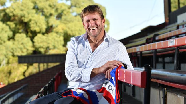 Former Central District player Simon Luhrs, pictured in 2019, who has teamed up with fellow ex-SANFL players to create an app called Greg – making it easier to connect with mates, get active and stay healthy. Picture: AAP/Keryn Stevens