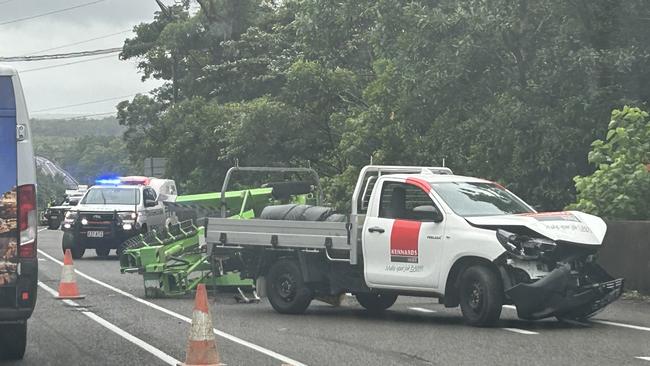 A crash at a twisting section of the Bruce Highway south of Cardwell closed the route for a period on Tuesday.