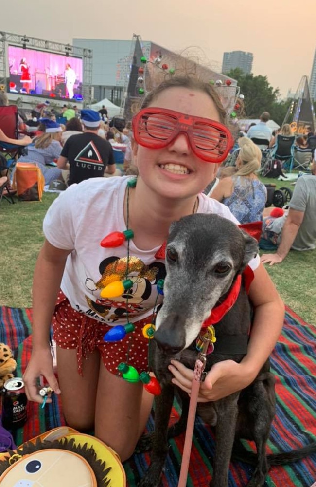 13-year-old Celeste and her assistance dog Minnie. Picture: Facebook