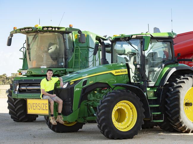 A new John Deere 8R tractor, and new combine harvester. PICTURE: ZOE PHILLIPS