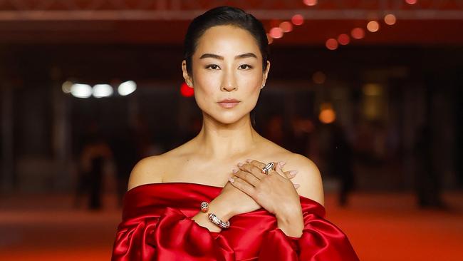 Greta Lee at the Academy Museum Gala, wearing Loewe. Picture: Getty Images