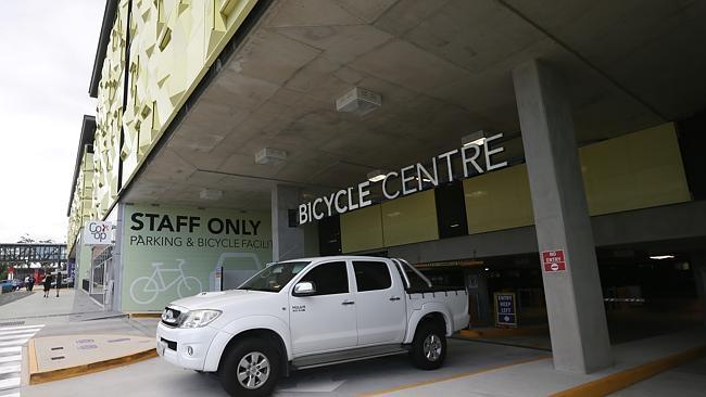 A vehicle come out of the Secure parking at the Gold Coast University Hospital.