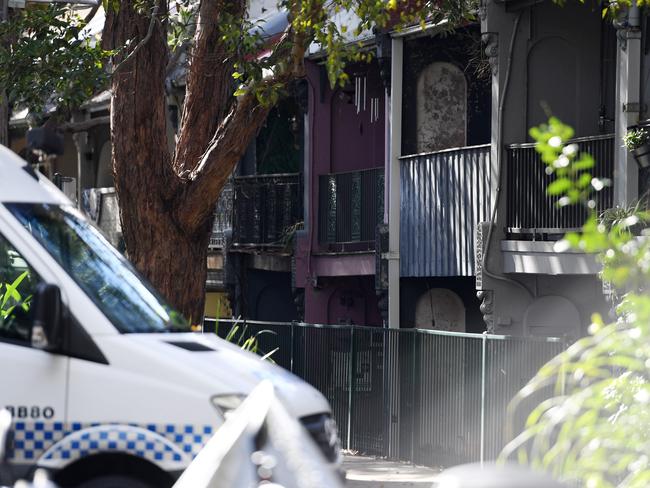 The scene of the alleged stabbing in Chippendale. Picture: Tracey Nearmy