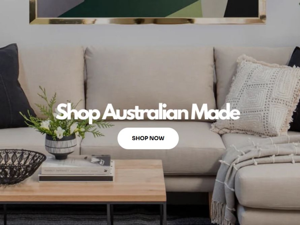 National Furniture Australia's website. Picture: Supplied