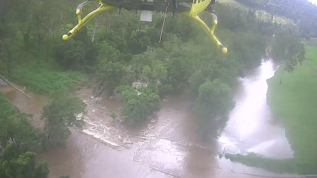 A search-and-rescue helicopter scours the Gympie region for a missing man. Picture: LifeFlight