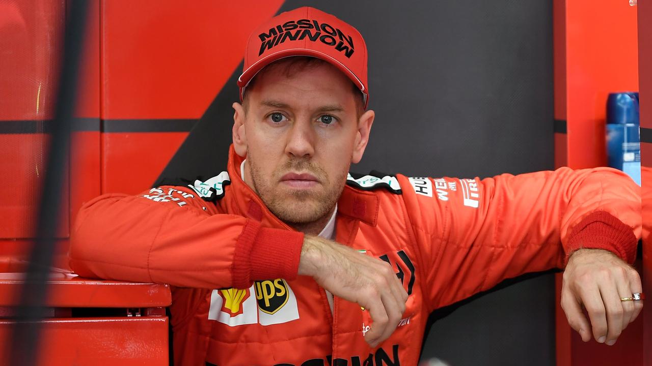 Sebastian Vettel looks on during testing in Barcelona.