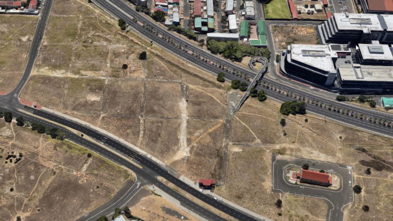 The criss cross pattern of former streets can still be seen from the sky in District Six. Picture: Google Maps