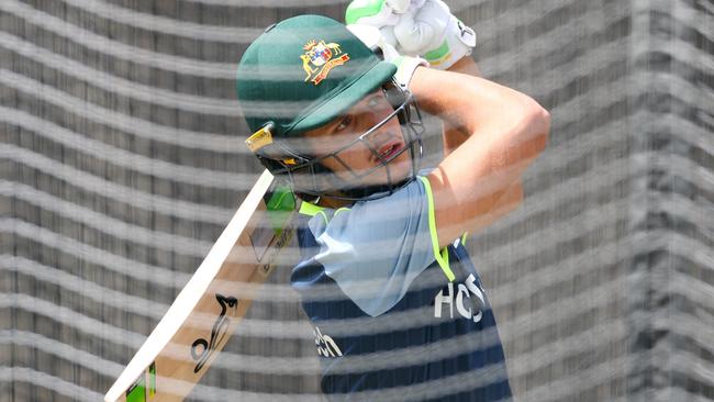 MELBOURNE, AUSTRALIA - DECEMBER 23: Sam Konstas of Australia bats during an Australia Men's Test Squad training session at Melbourne Cricket Ground on December 23, 2024 in Melbourne, Australia. (Photo by Josh Chadwick/Getty Images)