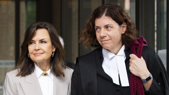 Lisa Wilkinson with barrister Sue Chrysanthou. Picture: NCA NewsWire/Monique Harmer.