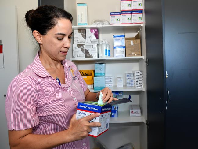 Nurse Manager Lindley Mattiazzi from SunCoast Christian Health Centre is running dangerously low on PPE. Especially gowns. They are all stored in a tiny cupboard under lock and key.