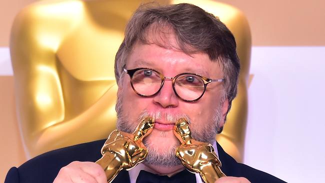 “Cinematography and Editing are at the very heart of our craft,” last year’s best director winner, Guillermo del Toro said, of the bid to announce four of its 24 winners, including his category — during commercial breaks. Picture: Frederic J Brown/AFP