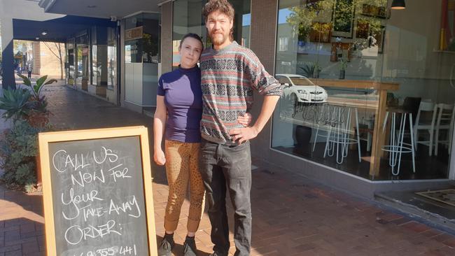 Emma and Rhys Davis from Pixie and the Hawk, which closed today. Picture: Colin James