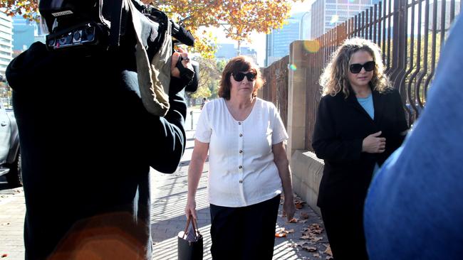 Raelene Polymiadis (left) leaving court with her lawyer Rachael Shaw. Picture: NCA NewsWire / Dean Martin