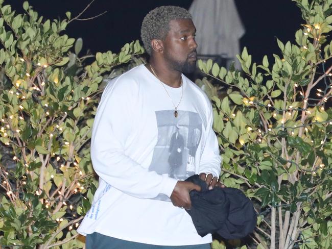 Kanye West seen leaving a restaurant this week, after reactivating his Twitter account. Picture: MEGA