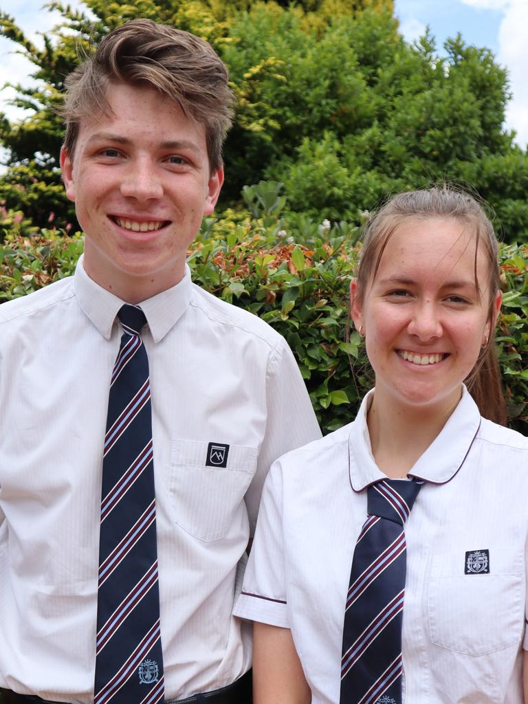 Highlands Christian College students Joshua Wallace and Aria Stiller were selected as the school's 2023 captains. Picture: supplied.