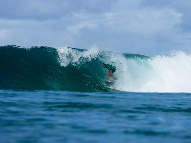 GOLD COAST, QUEENSLAND, AUSTRALIA - APRIL 27: Brent Dorrington of Australia surfs in Heat 4 of the Round of 80 at the Bonsoy Gold Coast Pro on April 27, 2024 at Gold Coast, Queensland, Australia. (Photo by Cait Miers/World Surf League)