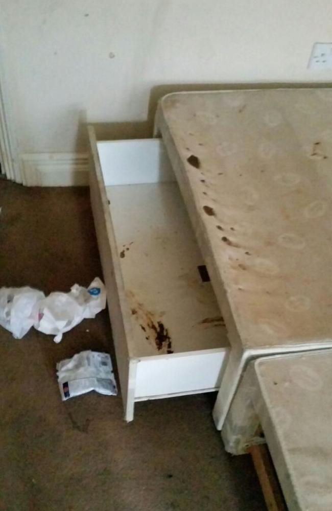 There was even human waste in a storage drawer under a child’s bed and rubbish piled a metre high in the garden.