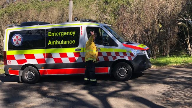 Paramedics were calleed to treat the injured police officer and examine Malcolm Berkeley. Picture: Jim O'Rourke