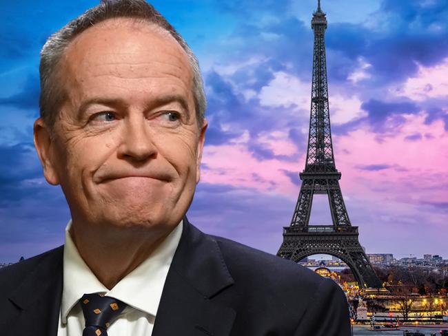 Bill Shorten Paris composite pic. Picture: Newswire; istock