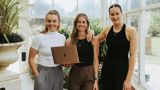 Sporting Chance Creative team, Abigail Wehrung, Cassidy McLean, Alicia Froling. Picture: MadiMaePhotography.