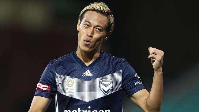 Melbourne Victory midfielder Keisuke Honda during the match. Picture: AAP 