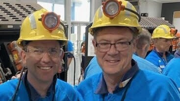 LNP MP Rob Molhoek, right, with fellow opposition politician Jarrod Bleijie at a coal mine tour in central Queensland. Picture: Supplied.