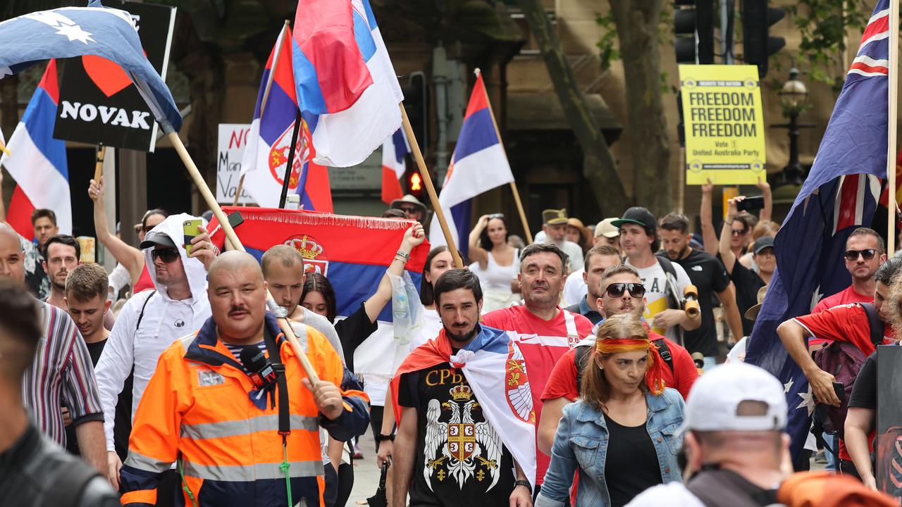 Protests were held in Sydney on Saturday. Picture: David Swift