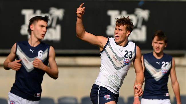 George Stevens celebrates a goal for Vic Country. Picture: Getty Images