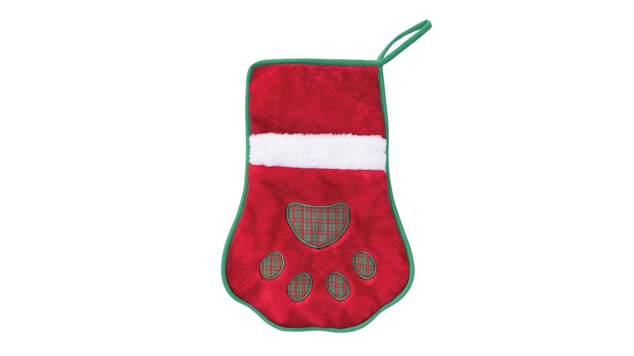 A paw shaped stocking that your pup is sure to love. Picture: PetCircle.