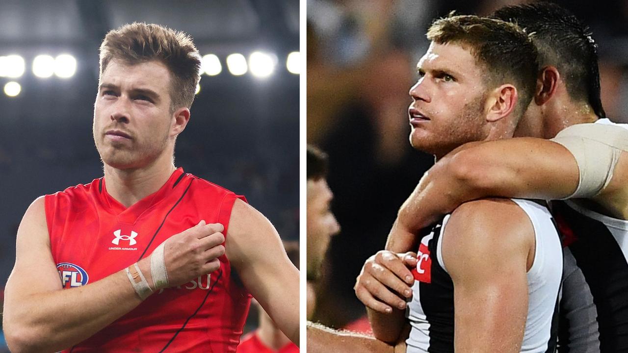 Zach Merrett and Taylor Adams are out of Anzac Day. Photo: Getty Images