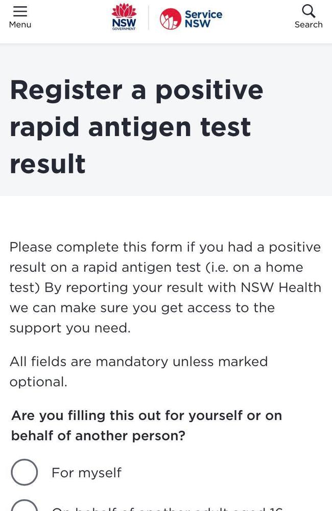 Self-reporting positive Covid rapid antigen tests has become mandatory for people in NSW following a worrying streak of discrepancies in daily case numbers.