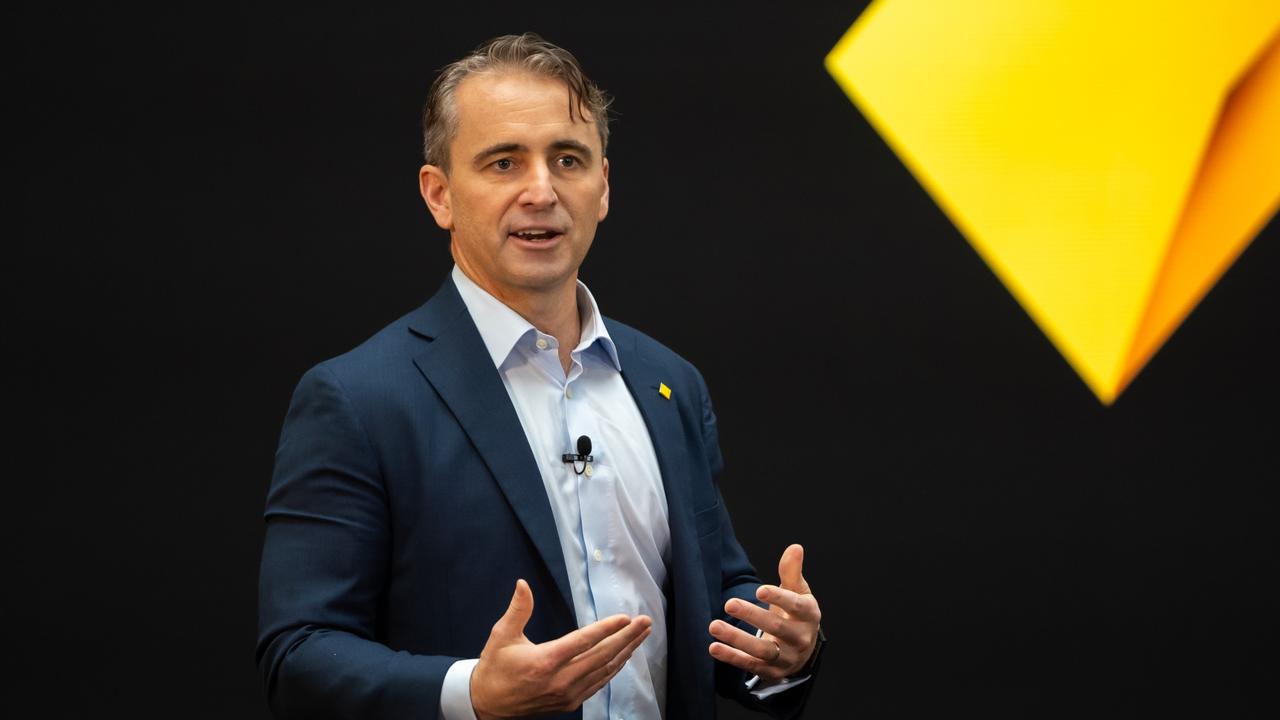 Commonwealth Bank chief Matt Comyn speaks at the bank's technology briefing in Sydney on Thursday.