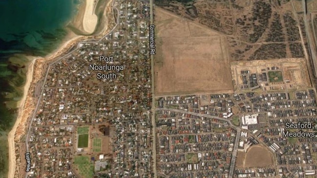 The block of land at Seaford Meadows which Hickinbotham Homes wants to use for residential development. Picture: Google Maps