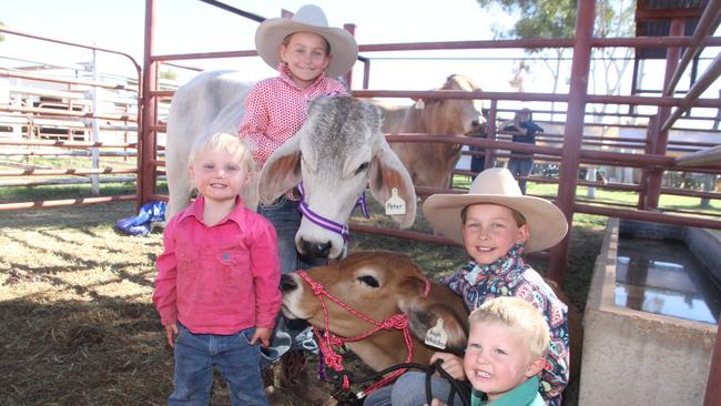 Children at the cattle yards at the Tennant Creek Show, which are unlikely to run in the 2023 event.