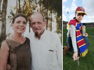 Sandra Perrett has been spreading her husband Alex's ashes on the Gabba.