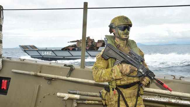 BEST PHOTOGRAPHS 2022. Evan Morgan. Exercise sea Explorer at Cowley Beach. Lt Stefano Rankin from 2/14 Lighthorse Regiment. Picture: Evan Morgan