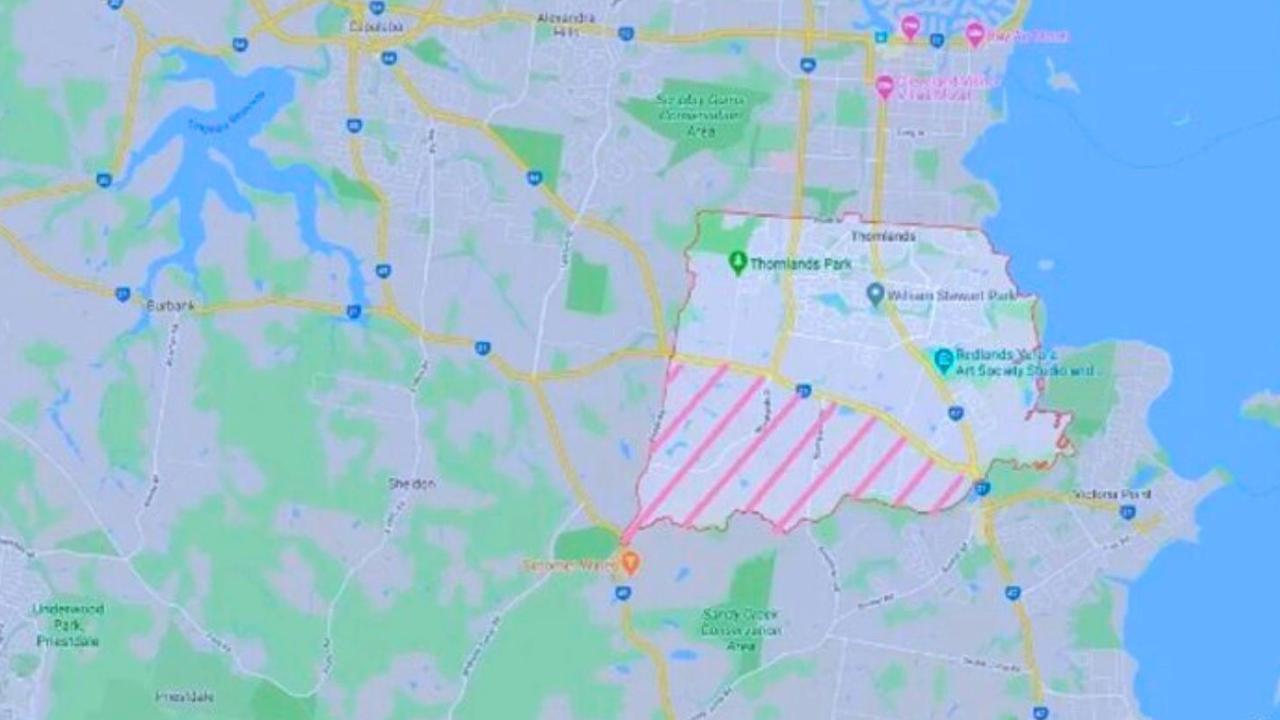 A map showing the boundaries of the new state government Priority Development Area at southern Thornlands. Picture: Redland City Council