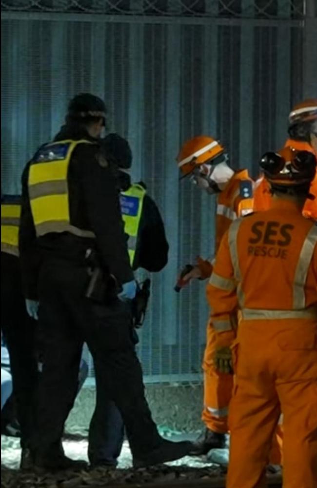 Four teens have been arrested after a 16-year-old girl was stabbed on a train in Coburg north. Picture: 7News