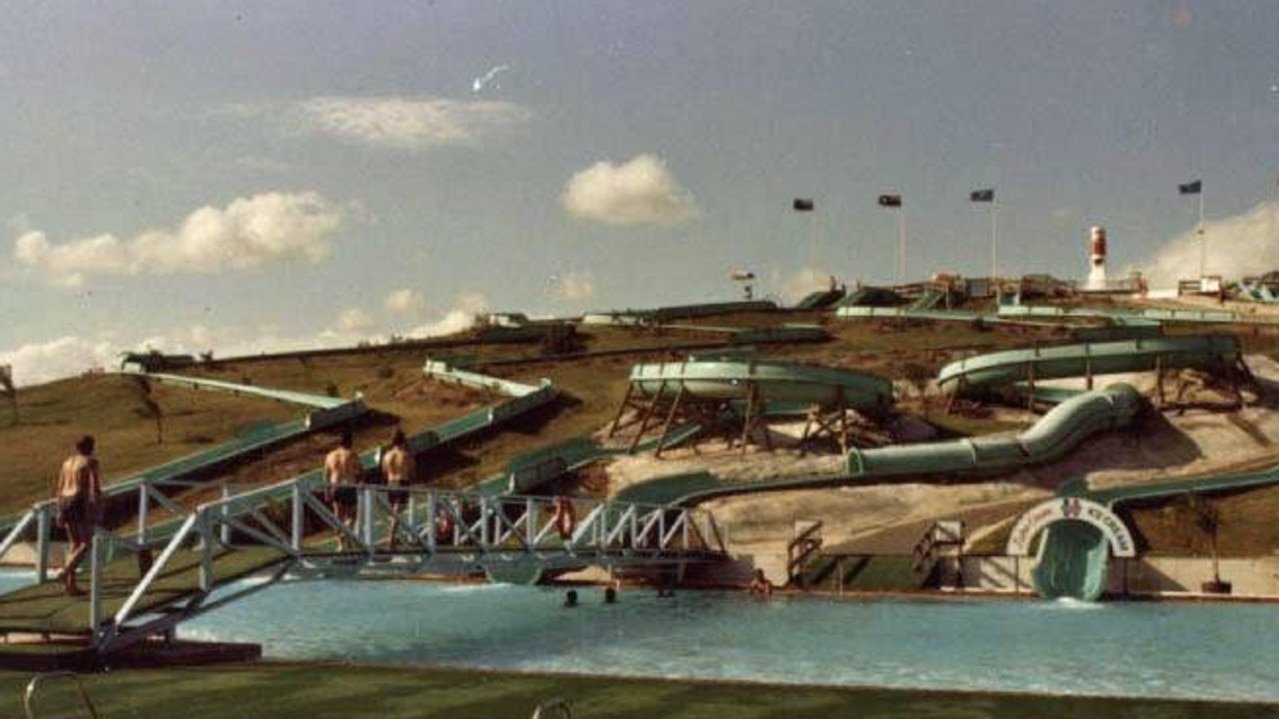 The Wild Waters Water Slide Park. Built on the site and replaced by the Logan Hyperdome. Photo: Logan City Council