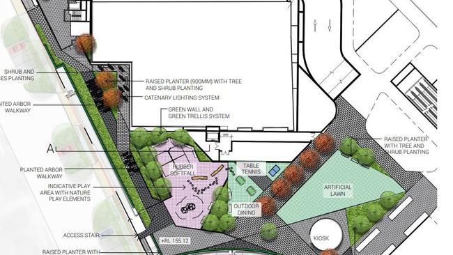 The proposed plans for a “skypark” on the roof of Forestway Shopping Centre. Picture: Supplied