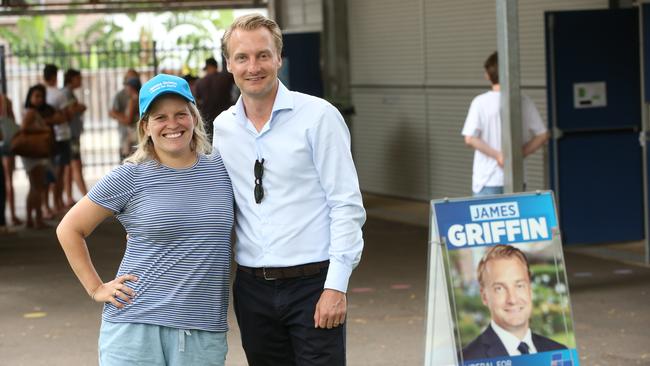 Turnbull with Manly MP James Griffin in 2019. Picture: Damian Shaw