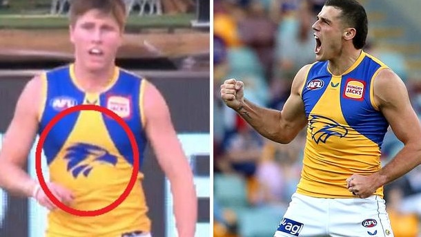 West Coast defender Harry Edwards was wearing a slightly different jersey to his teammate.