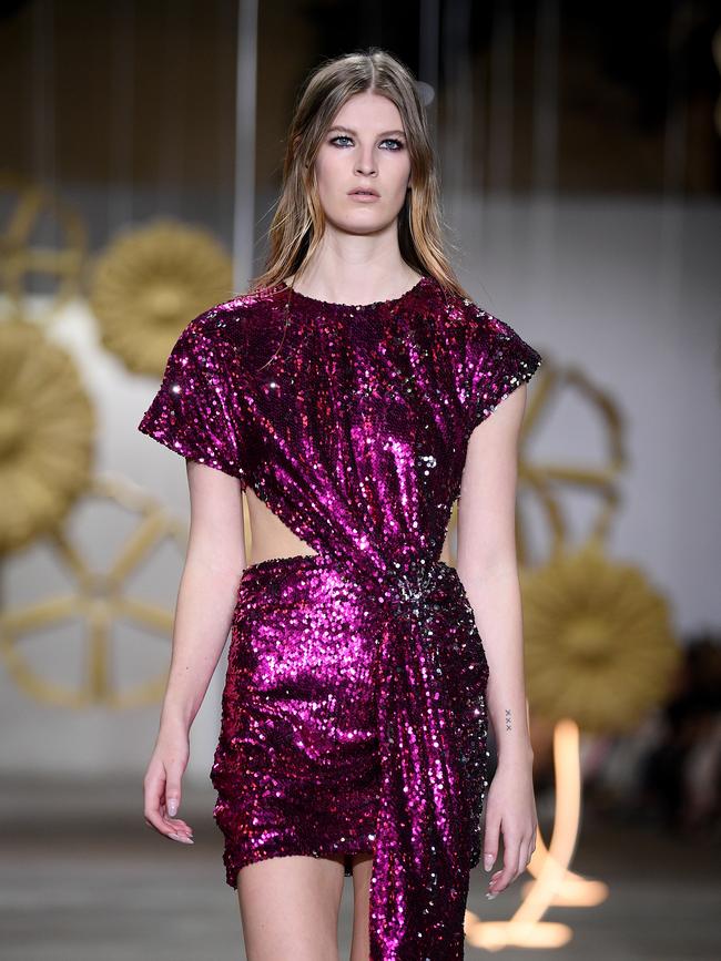 A model wearing Alice McCall during her Fashion Week show. Picture: Dan Himbrechts