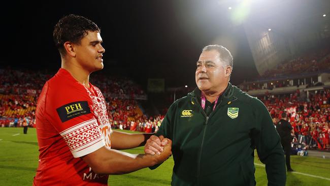 Meninga has worked closely with a number of South Sydney’s biggest stars, including the suspended Latrell Mitchell. Picture: Anthony Au-Yeung/Getty Images