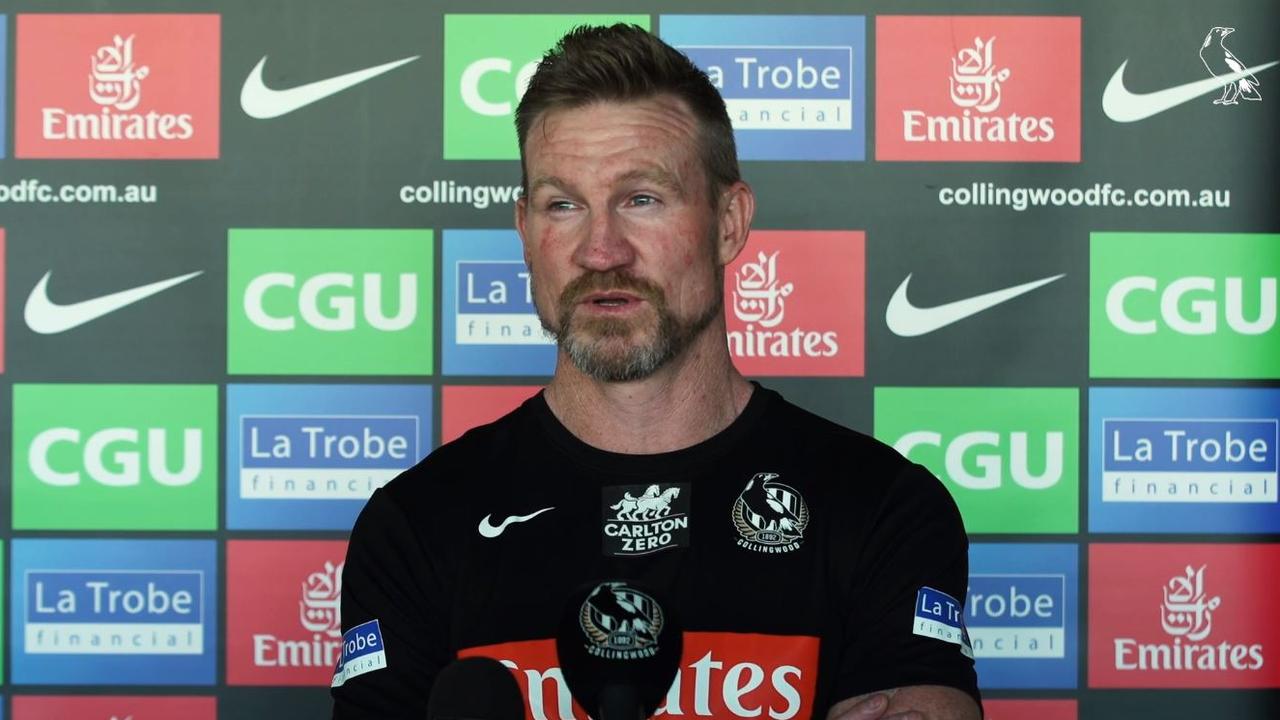 Nathan Buckley was defiant when addressing the media.